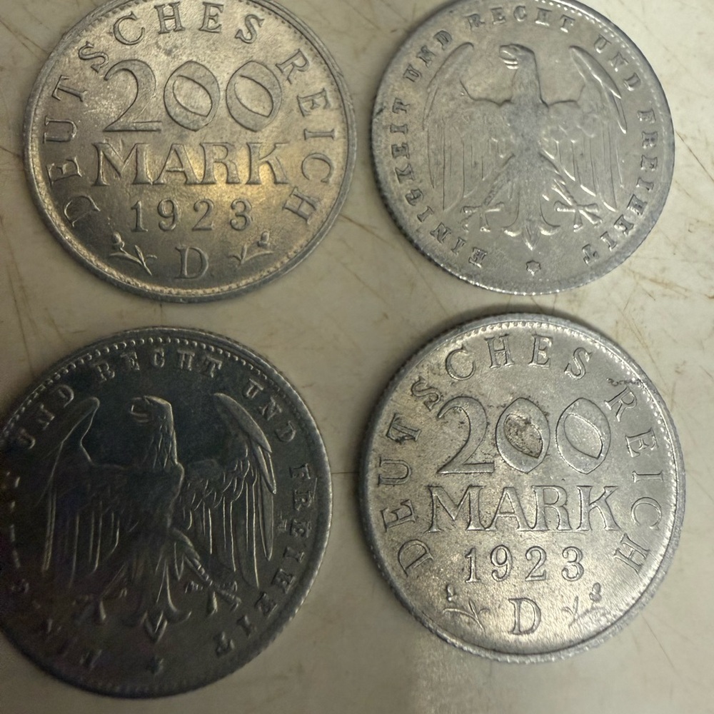 1923 German 200 Mark Coins